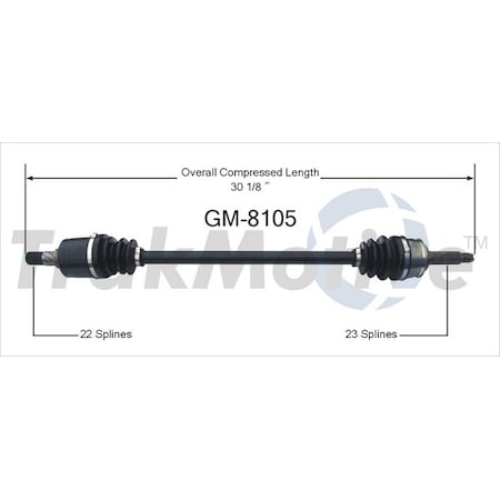 Surtrack Axle Cv Axle Shaft, Gm-8105 GM-8105